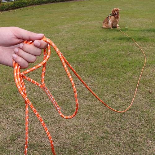 long dog leash for dog training 30ft 50ft reflective threads check cord dog leash heavy duty dog lead for large medium small dogs outside walking playing camping or yard