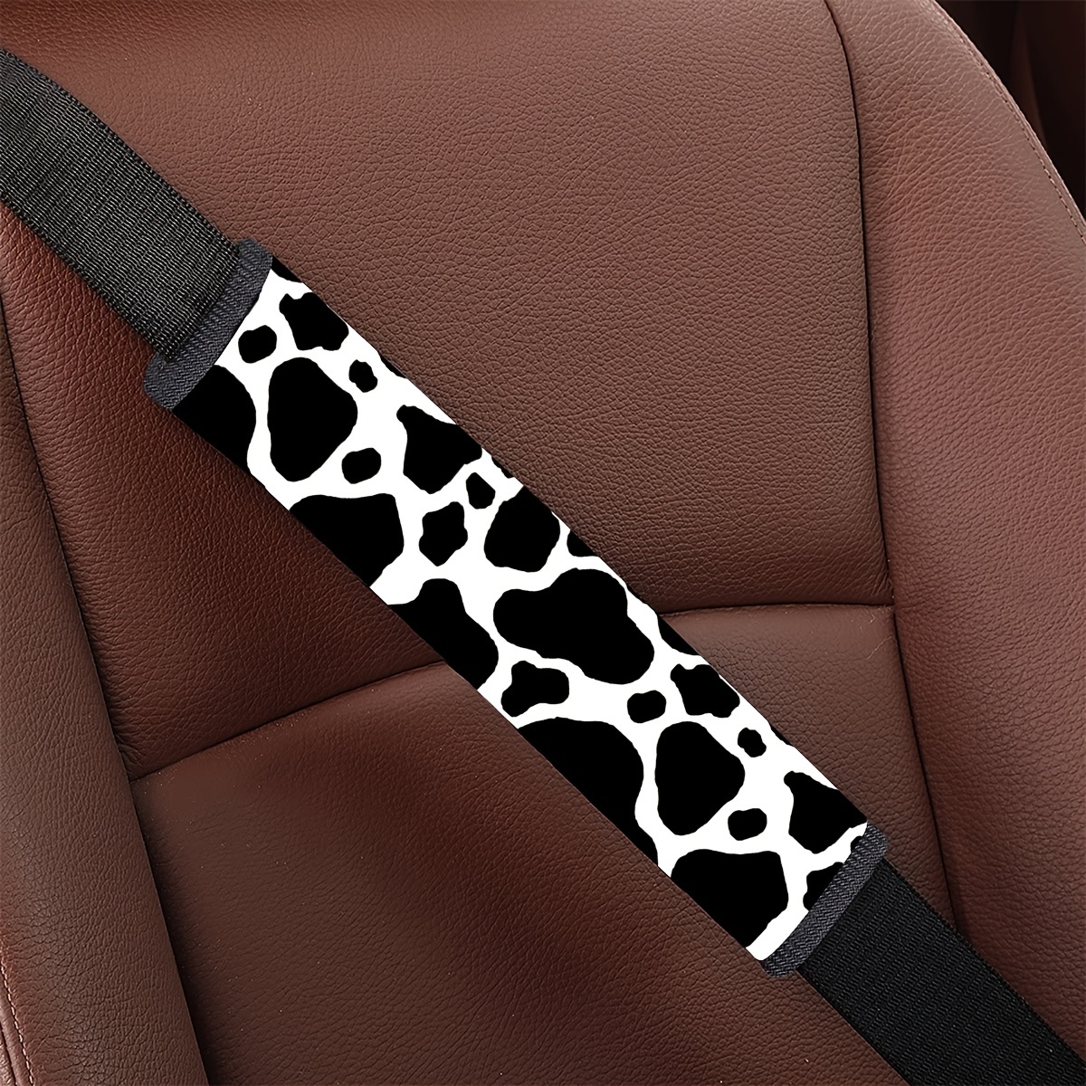 Coussin de ceinture de sécurité de voiture universel noir blanc imprimé  vache coussin doux et confortable coussins de ceinture de sécurité d'épaule  - Temu Belgium