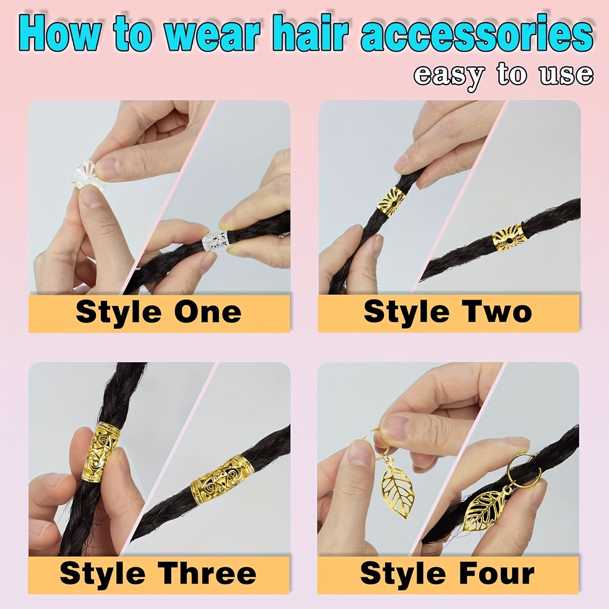 Beavorty 159pcs Braid Pendant Hair Accessories Dreadlocks Braid Kit Hair  Braid Beads Dreadlocks Braid Supplies Hair Coil Dreadlocks Beads Aluminum