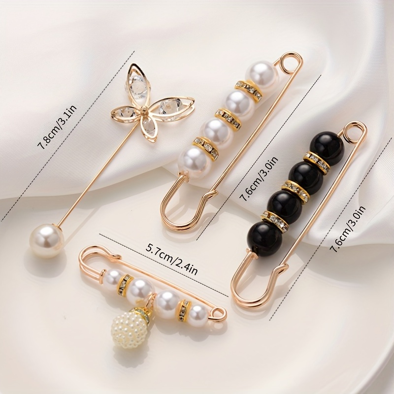 Colorful Pearl Brooches Safety Pins For Diy - Temu