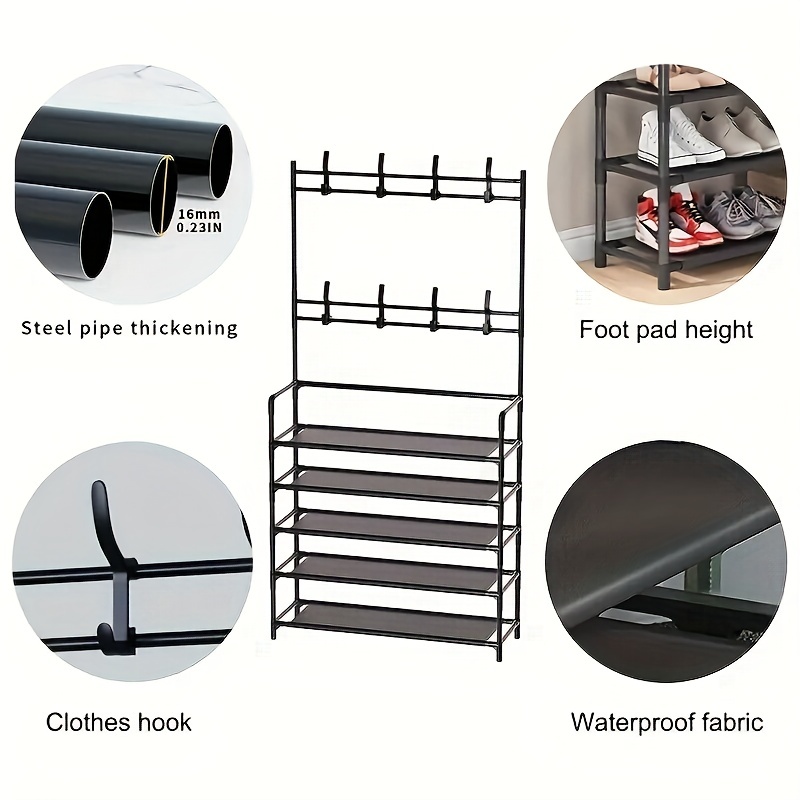 metal sturdy entrance coat rack foyer shoe rack free Temu Austria