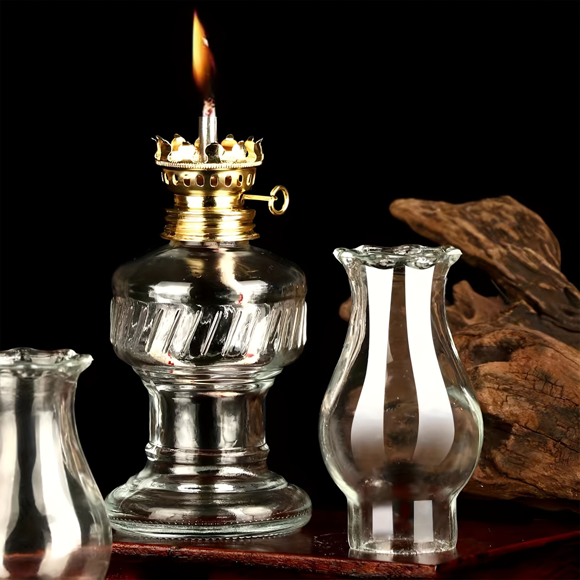 10.5 FL OZ/300ML Oil Lamps for Indoor Use With Fire Control Knob, Kerosene  Lamps / Lanterns, Hurricane Lamp With Adjustable Fire Wick 