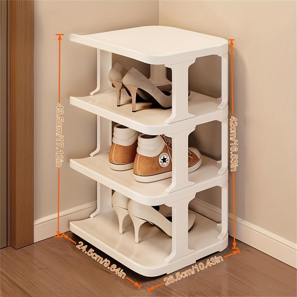 Multi-layer Shoe Rack Assembly Stackable Plastic Shoe Shelf Space Saving  Home Bathroom Dorm Shoe Storage Cabinet Holder