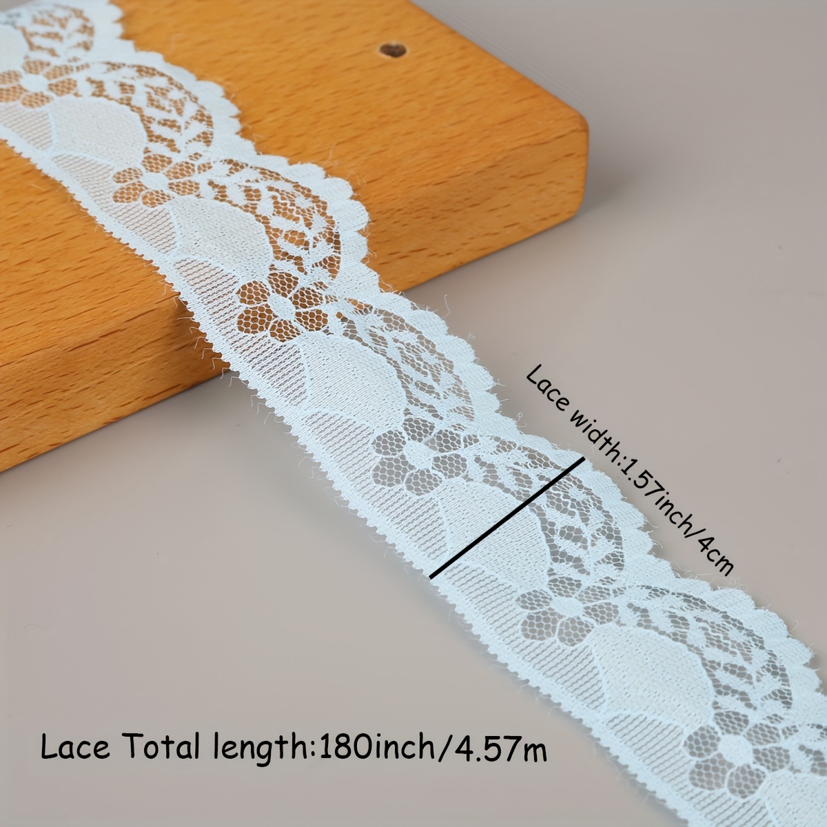 5Yard Cotton Lace White Beige Embroidered Lace Ribbon Non Stretch