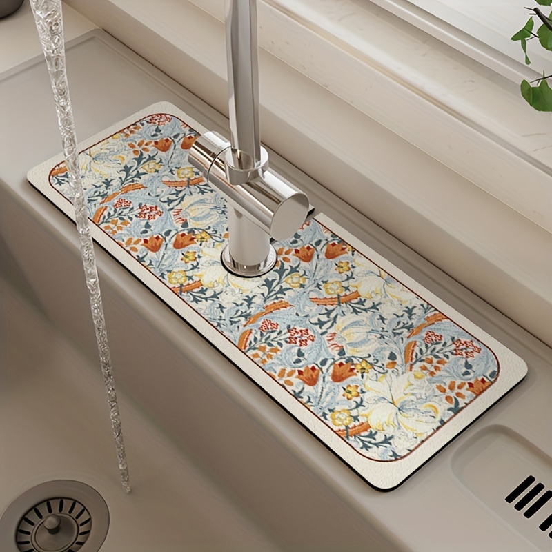 Kitchen countertop mat, soft diatomaceous mud tabletop absorbent pad, cup  pad, bathroom sink, sink, anti slip drainage pad - AliExpress