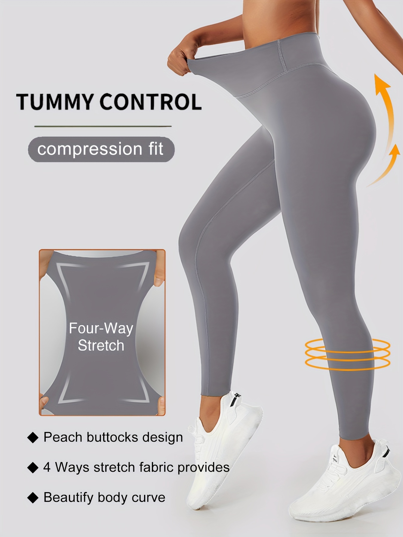 High Waist Skinny Fitness Solid Legging Butt Lifting Tummy - Temu