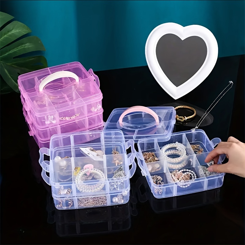 10Pcs Clear Jewelry Box, Mini Clear Jewelry Storage Box Multifunctional  Portable Organizing Box Jewelry Holder Nail Charms Organizer School  Supplies School Stuff For College Dorm For Student Jewelry Organizer Jewelry  Accessory Rings