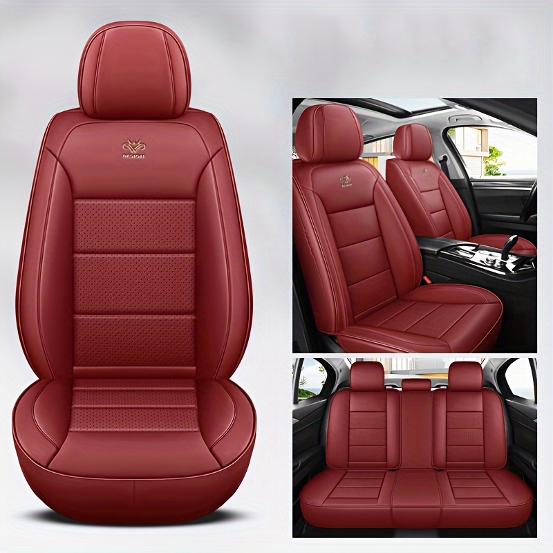 2024 new all     leather car seat covers universal fit durable stylish red   for   business casual use vehicle interior upgrade sleek car accessory   material