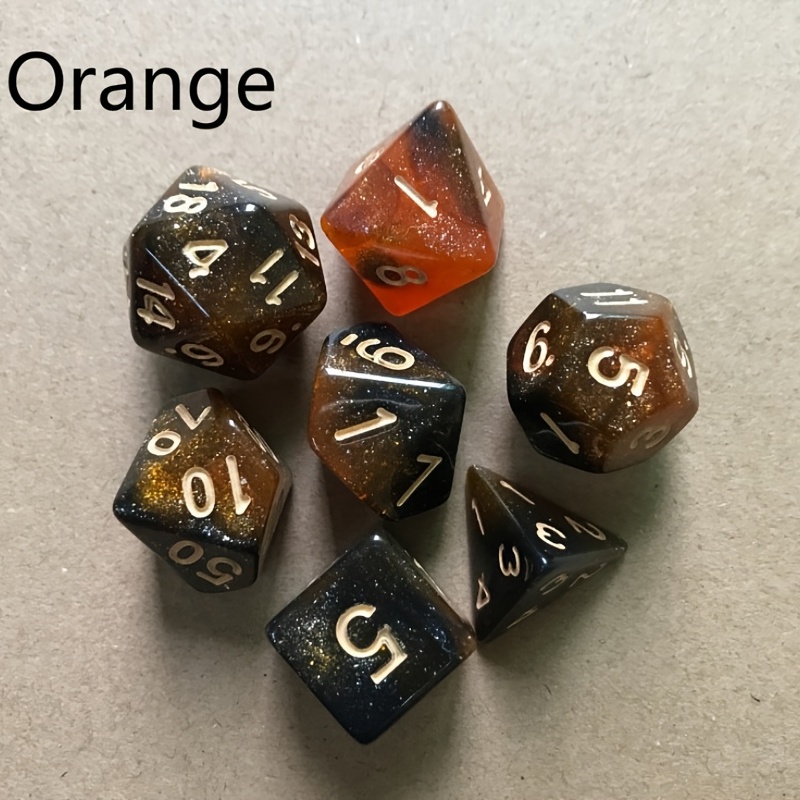 7pcs Starry Sky Two Polyhedral Dice Set Board Game Dice Set