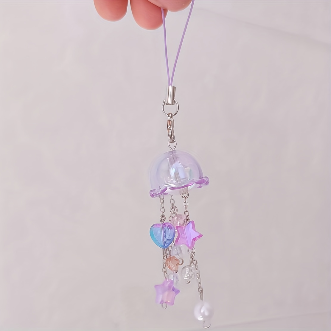 Cute and Colorful: 1pc Purple Jellyfish Phone Charm