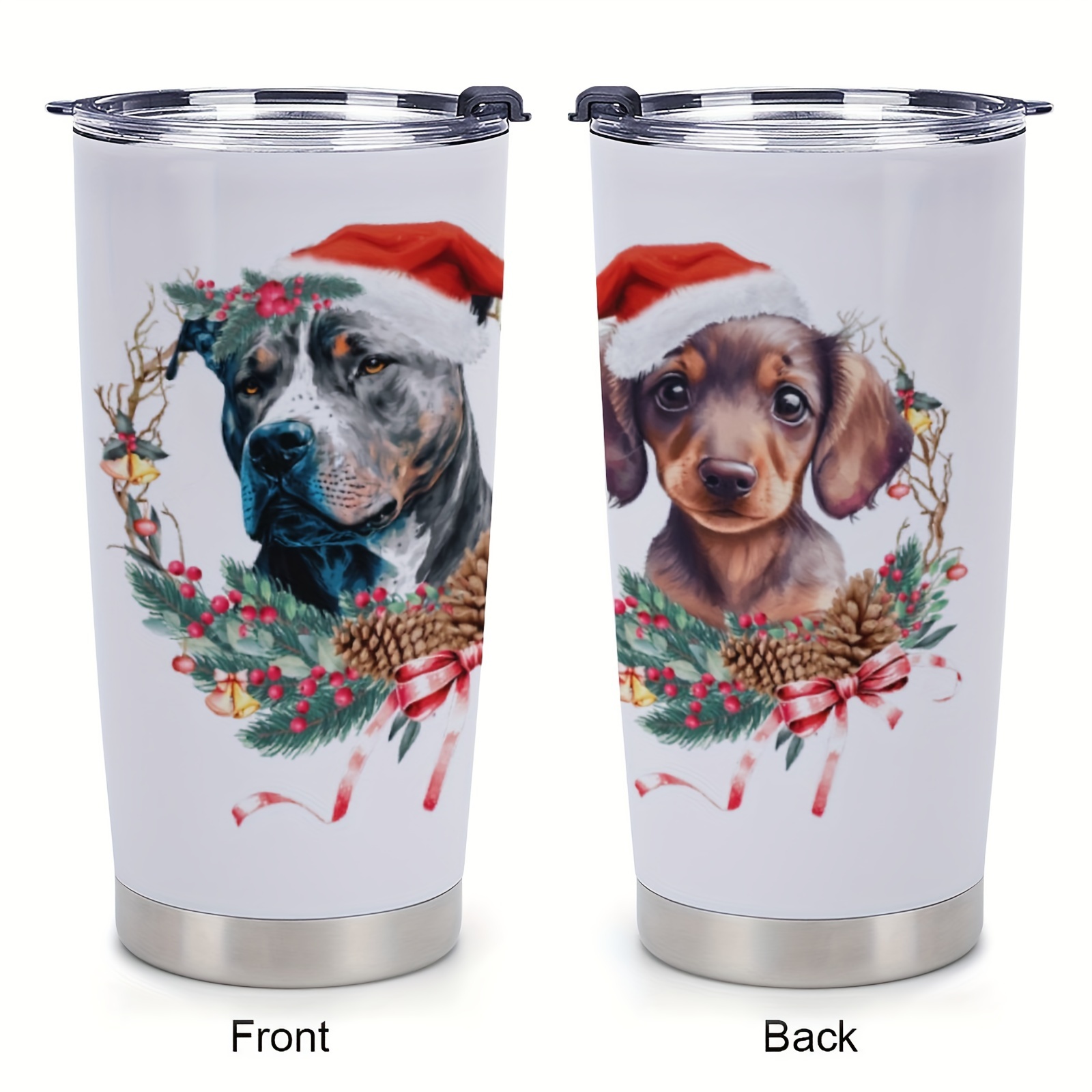 

1pc 20oz Christmas Animal, Cup With Lid, Insulated Travel Coffee Mug With Lid