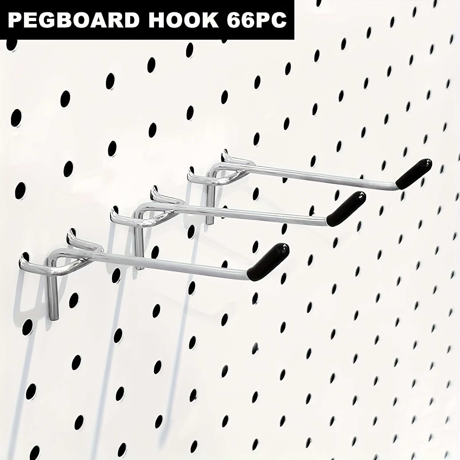 Peg Board Hook Kit Garage Tool Storage Pegboard 100PCS J Hook Locking  Plastic