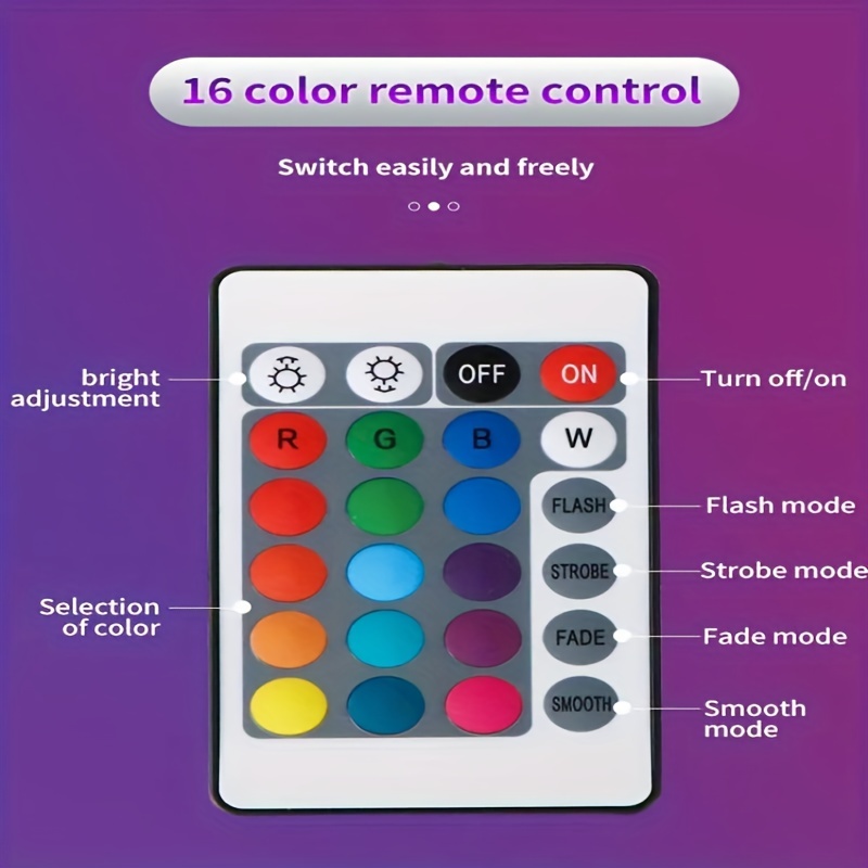 Led Smart Remote Control Bulb Rgb+white 16 Colors Lights - Temu