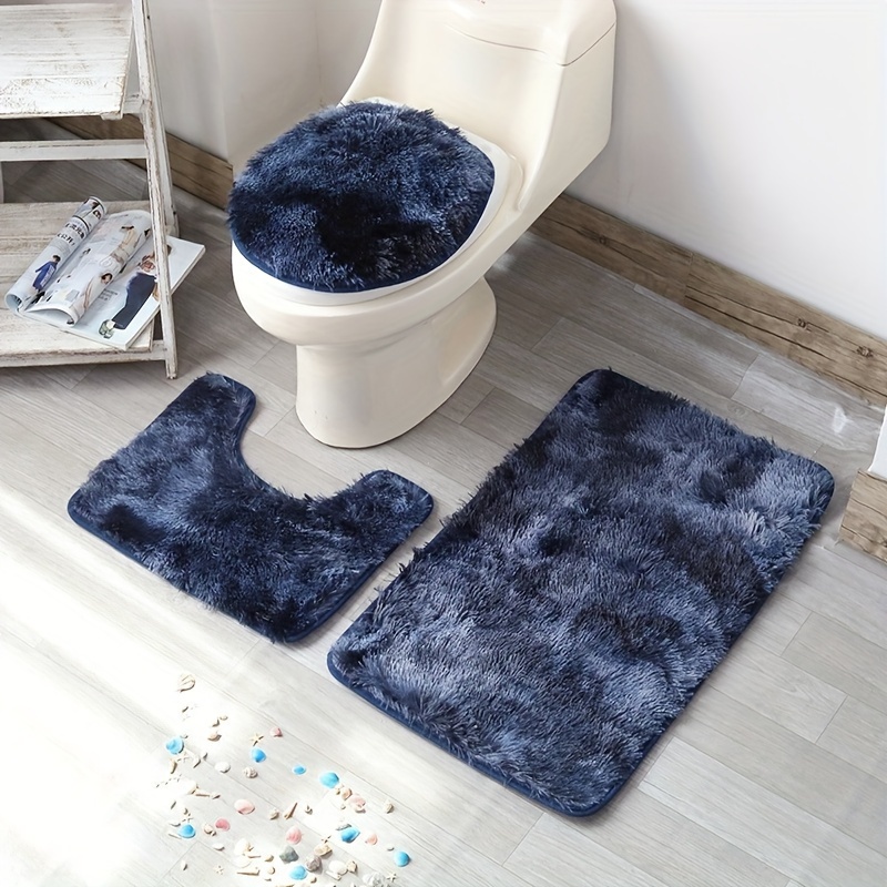 4-Piece Blue Non-Slip Mat Set, Sold by at Home
