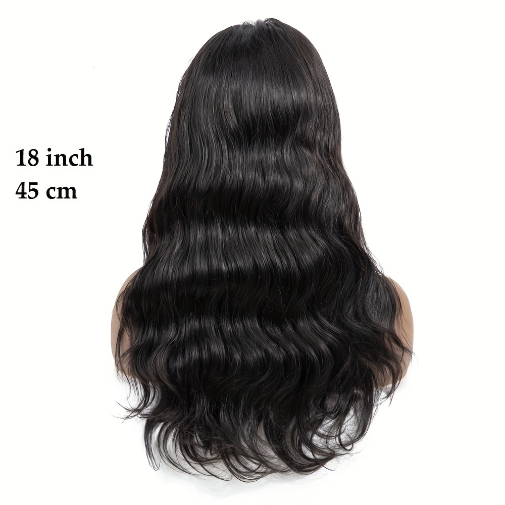 Body Wave 360 Lace Closure Wigs Human Hair Heat Resistant Natural Black  Color