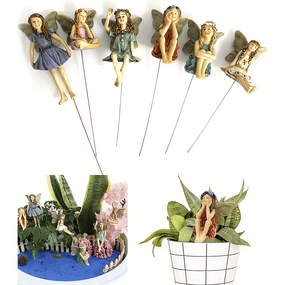 Ornements de figurine en PVC de fille de fleur, elfe nickel é, accessoires  miniatures de bricolage