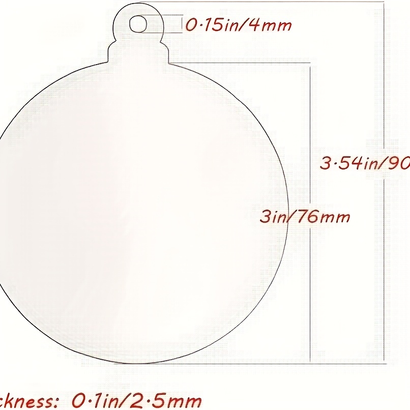 3 Inch Clear Christmas Acrylic Ornaments Blanks Round Blank Craft