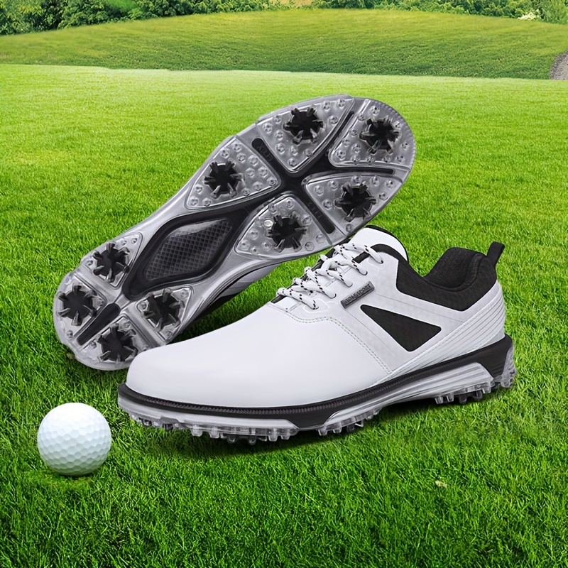 Men's Professional 9 Spikes Golf Shoes Solid Comfy Non Slip - Temu
