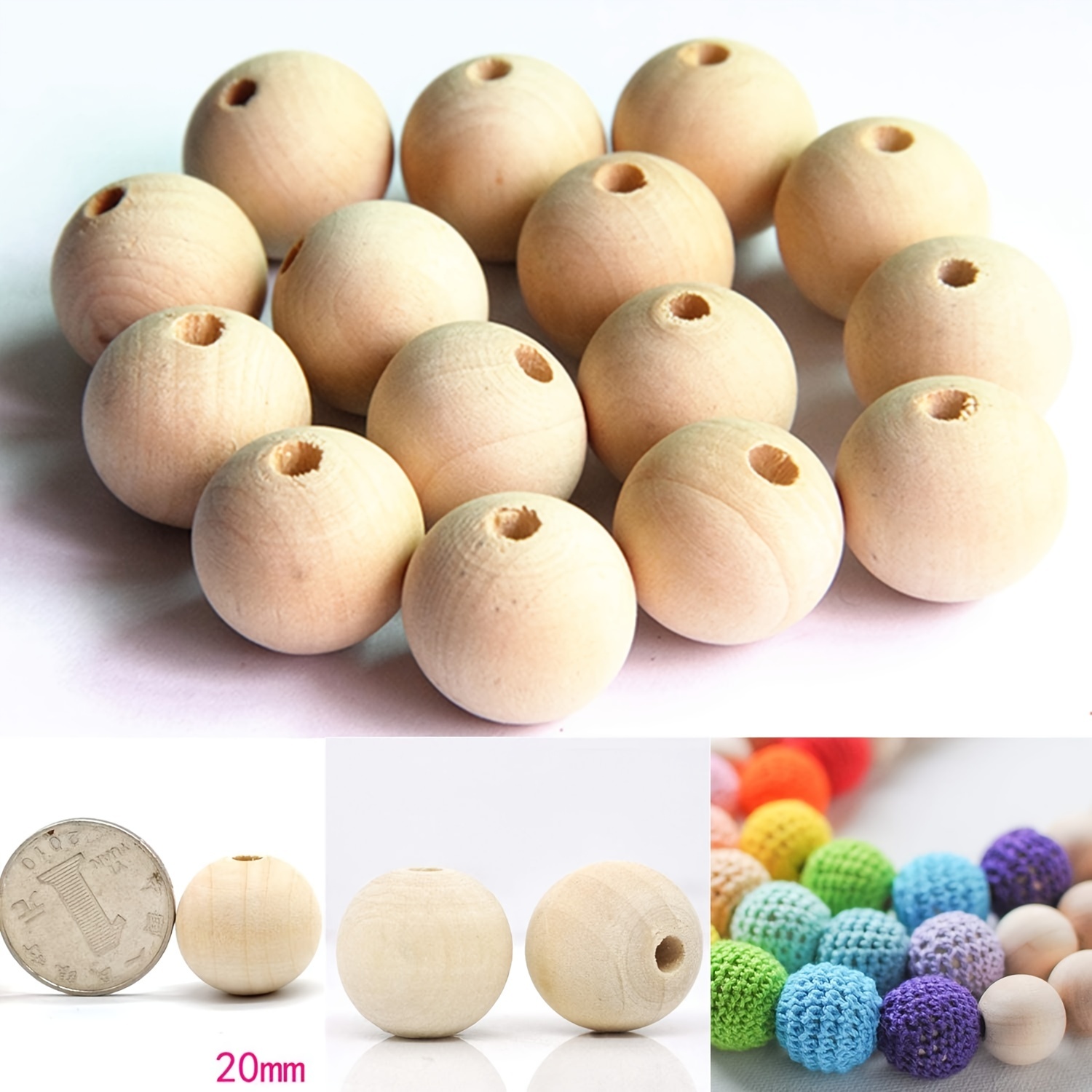 8-40mm Natural Wood Round Beads Without Hole 🌳🌐 – RainbowShop for Craft