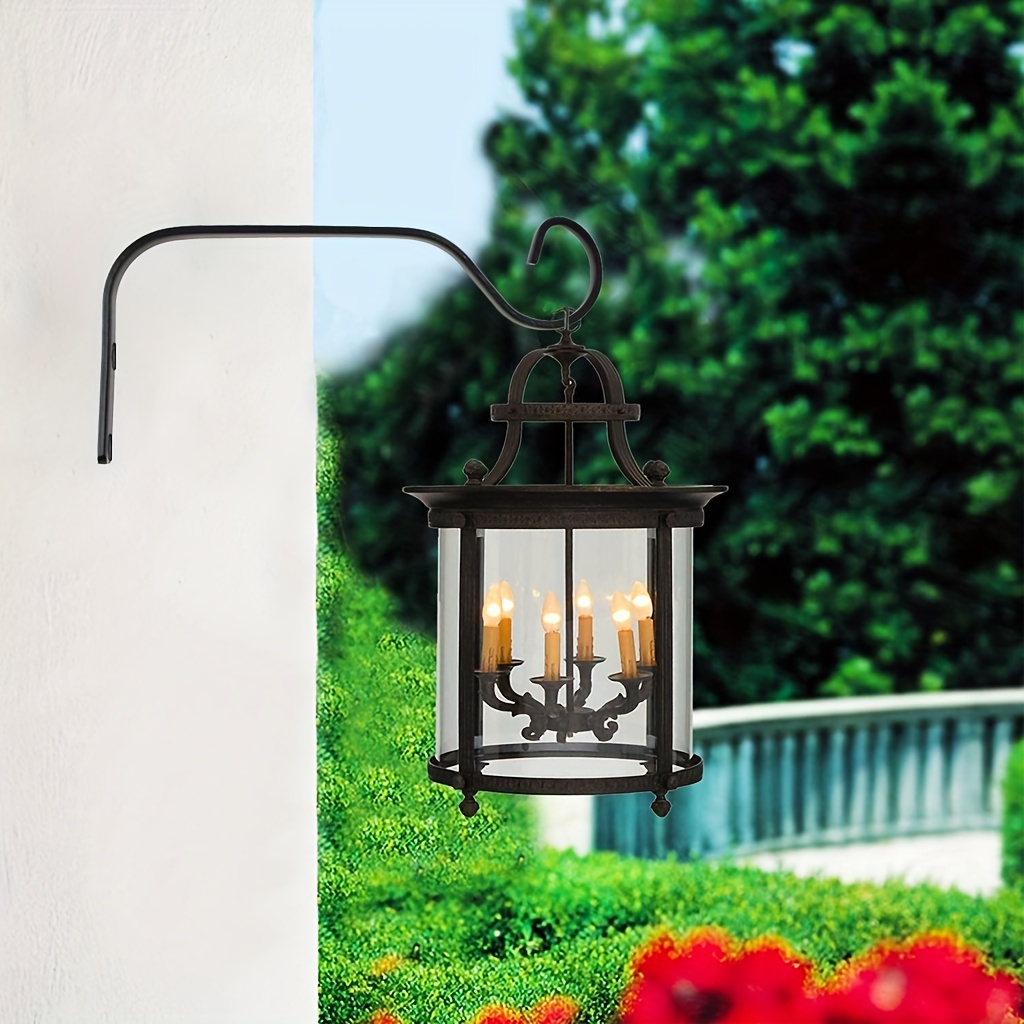 4pcs Wall Mounted Hooks Plant Brackets Hangers Iron Hooks For Hanging Coats  Lantern Planter Bird Feeders Wind Chimes Lights And Artworks Decor Indoor  Outdoor - Patio, Lawn & Garden - Temu