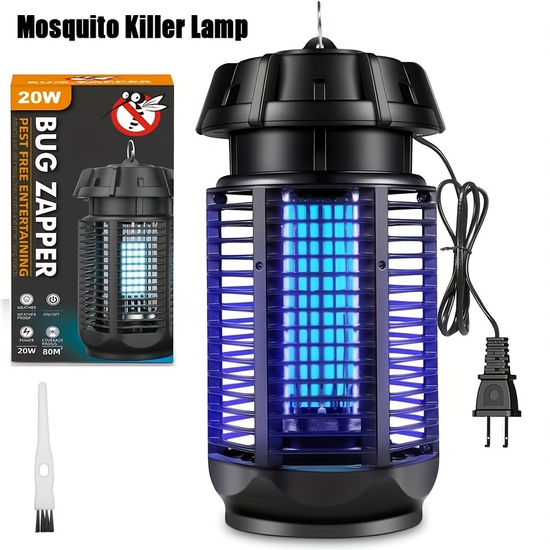 

Mosquito Killer, Electric Mosquito Killer Lamp, 20w Uv Light Bug Zapper, 360° Indoor And Outdoor Fly Killing Lamp, Easy To Clean, 80m² Coverage, Effective Killer For Mosquitoes, , Wasps, Moths