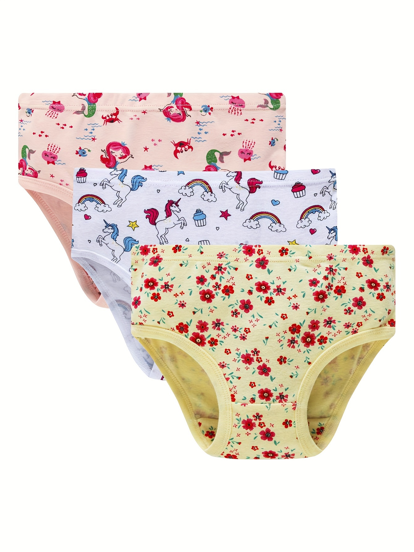 Little Girls Underwear Set of 4 Prints Soft Panties Toddler to Big