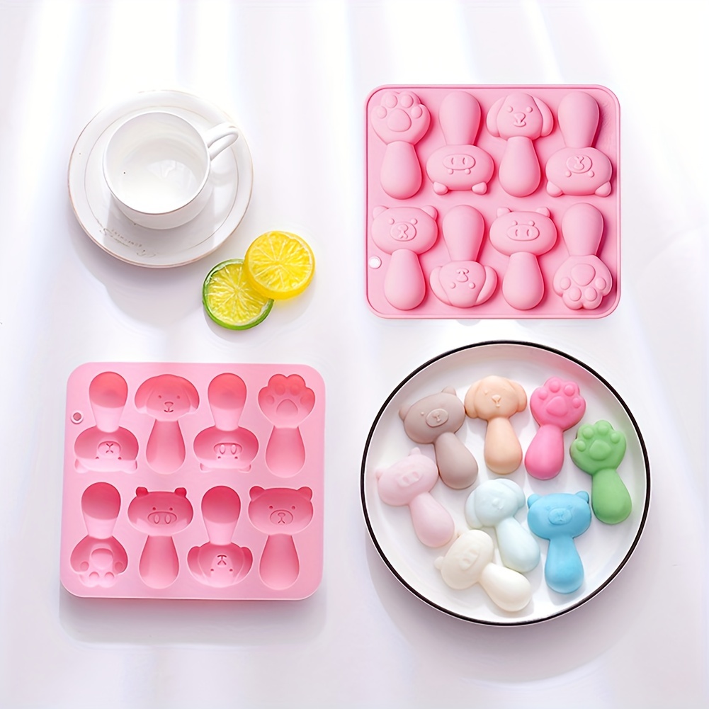 Gummy Molds Silicone Shapes 8PCS Non-stick Candy Gummy Bear Molds