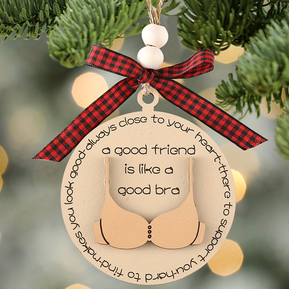 Funny Bra Ornament Wooden Double Layer Christmas Decoration - Temu