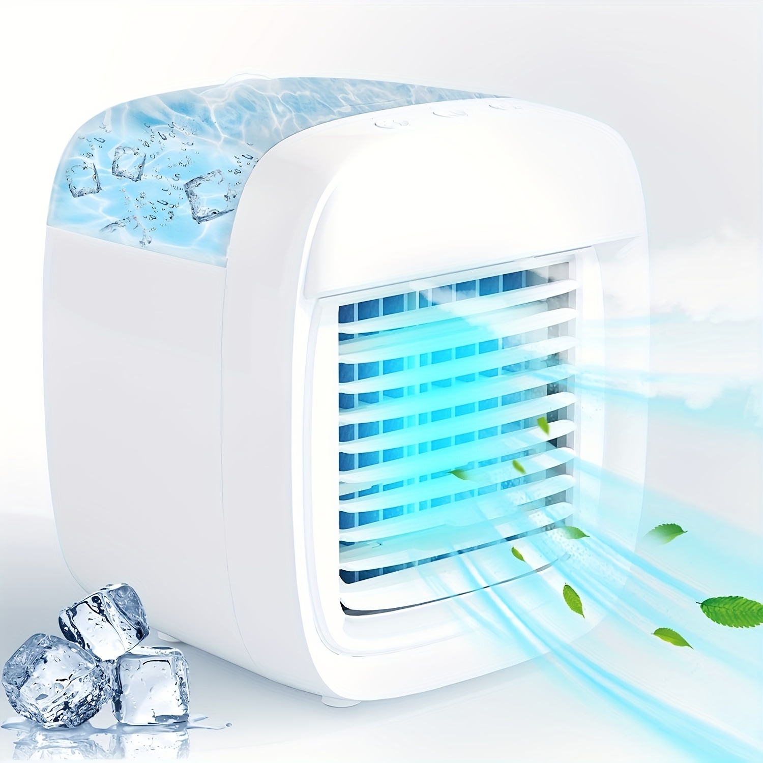 Ventilador enfriador y humidificador 3 en 1 inalámbrico con luz