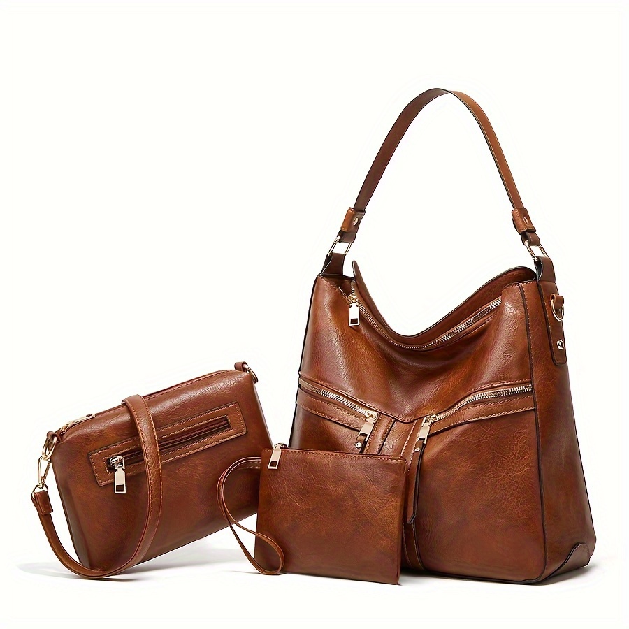 Set Di Borse Tote Stile Retrò Da 3 Pezzi, Borsa A Tracolla Alla Moda Da  Donna Con Borsa A Tracolla E Pochette - Temu Italy