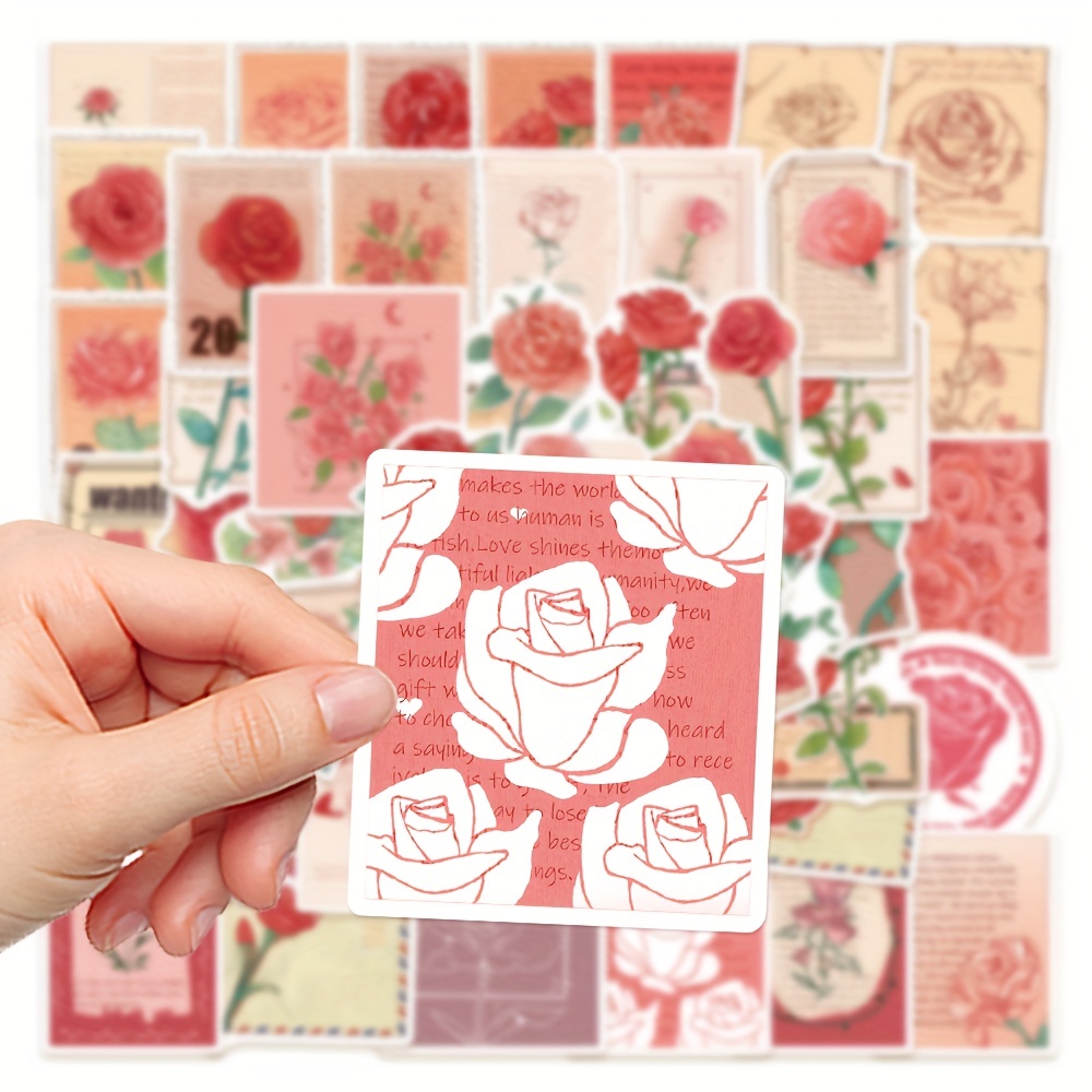 Waterproof Aesthetic Sticker - Pink Rose