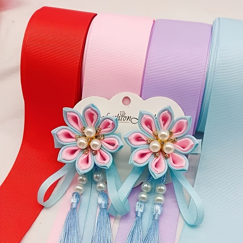 longshine-us 125g Mix Bulk Ribbon Flowers Bows Craft Wedding Ornament Appliques Mix Style, Mix size, Mix Color for DIY Craft