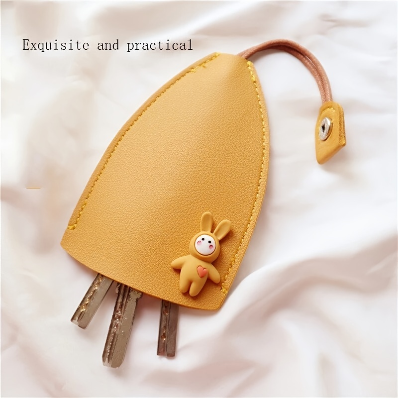 4 Pièces Étui à Clé de Voiture, Cuir PU Sac Porte-Clés Pochette Créatif  Extractible Porte-Clés Mignon Pochette à Porte-Clés Étui pour Porte-Clés  Protecteur (Rose, Jaune, Noir, Rouge) : : Mode