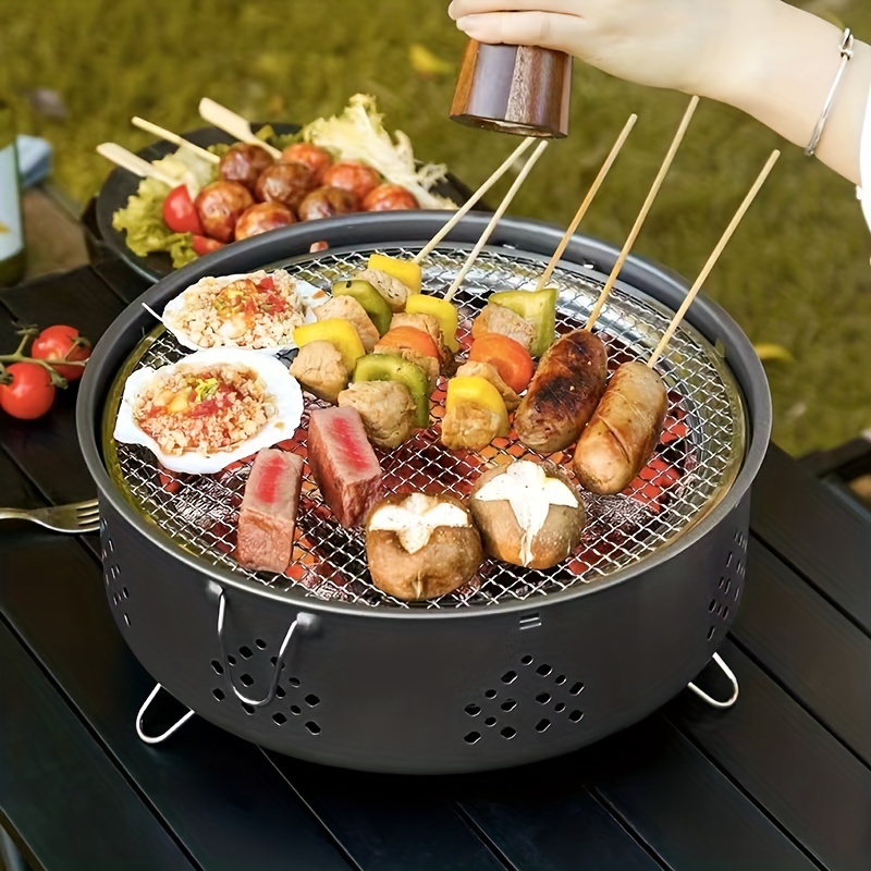 Surrounding Stove Cooking Tea Outdoor Camping Zibo Barbecue Oven Household  Small Bbq Grill Mat Set Bbq Grill Set with Case - AliExpress