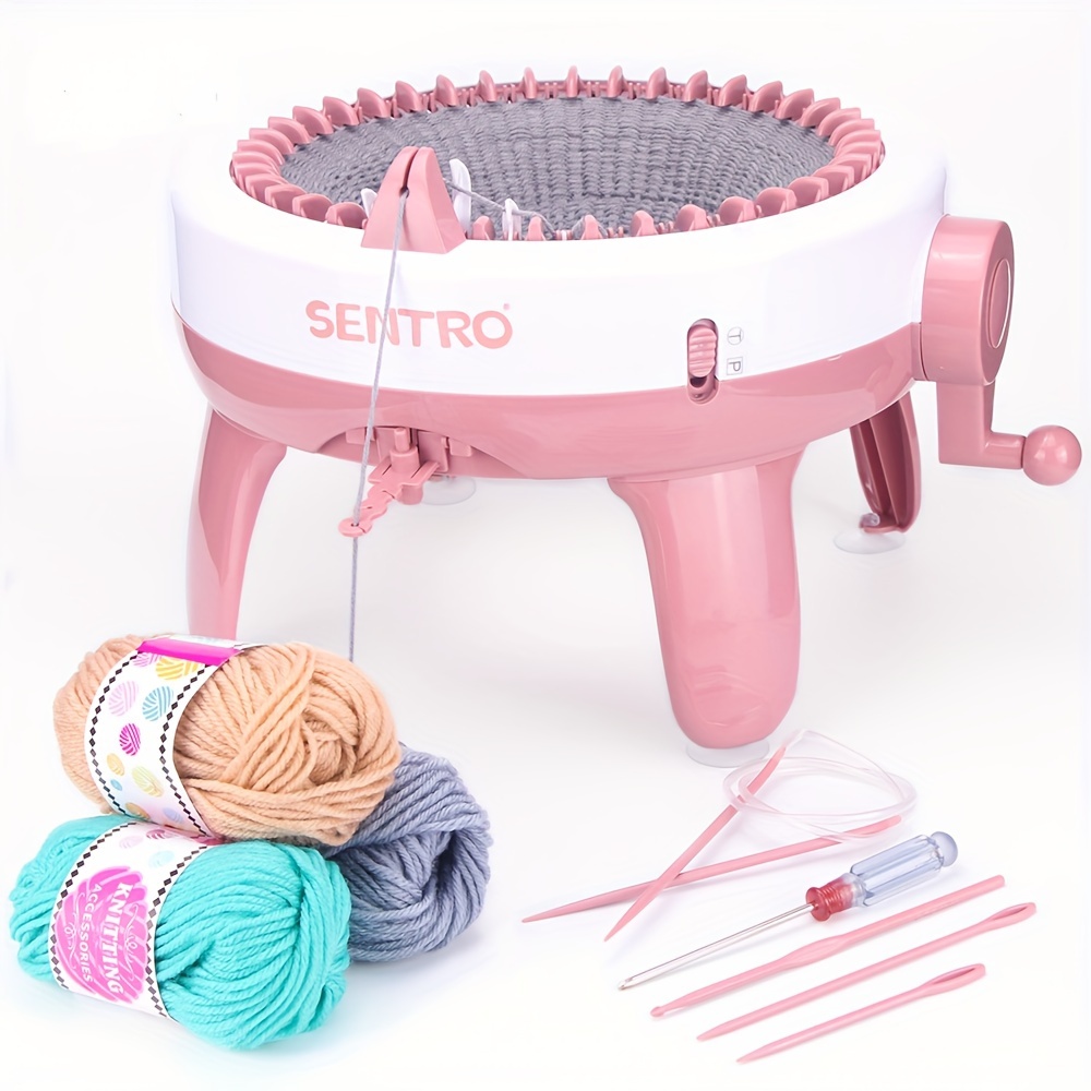 Sarzi Super Large 48 Needle DIY Knitting Machine, Star Cylinder Wool Knitting  Machine, Hand Woven Wool Knitting Machine, Girls' Scarves, Hats,  Interactive Toys, Pink 