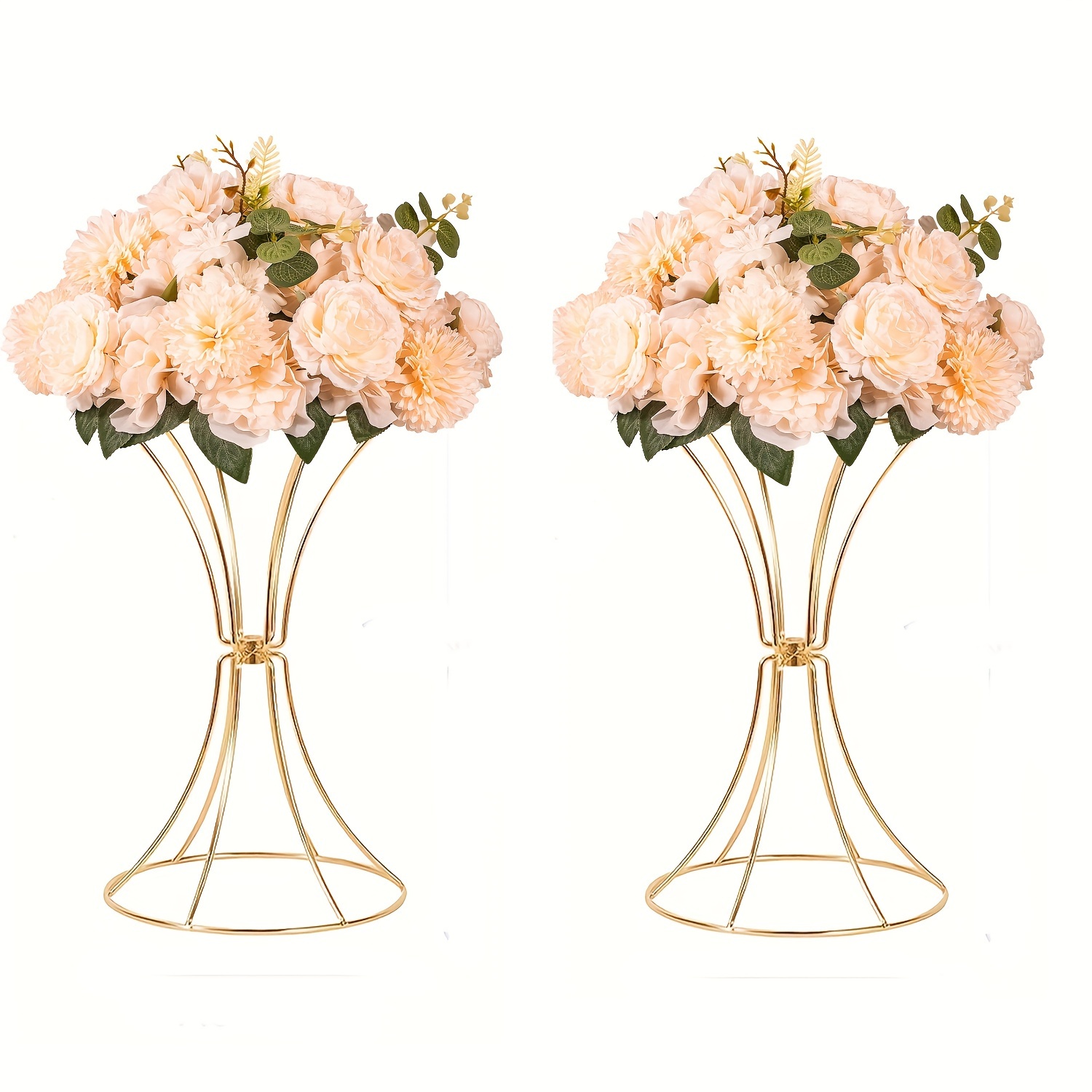 Vase Stand Centerpieces For Table, Metal Trumpet Vase Road Lead Decorations For Wedding, Tabletop Flower Stand For Birthday Party, Anniversary, Home Decor(2pcs)