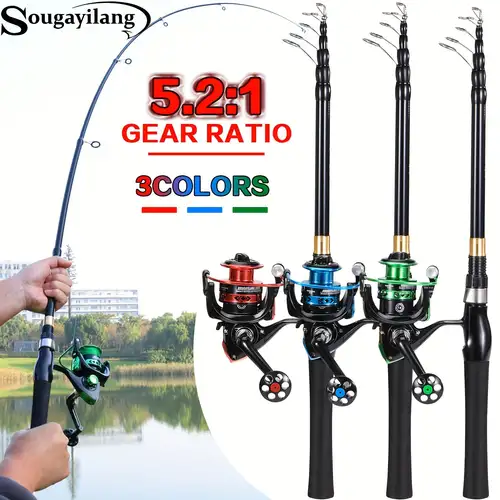 Sougayilang Travel Fishing Rod Set Lightweight Portable - Temu