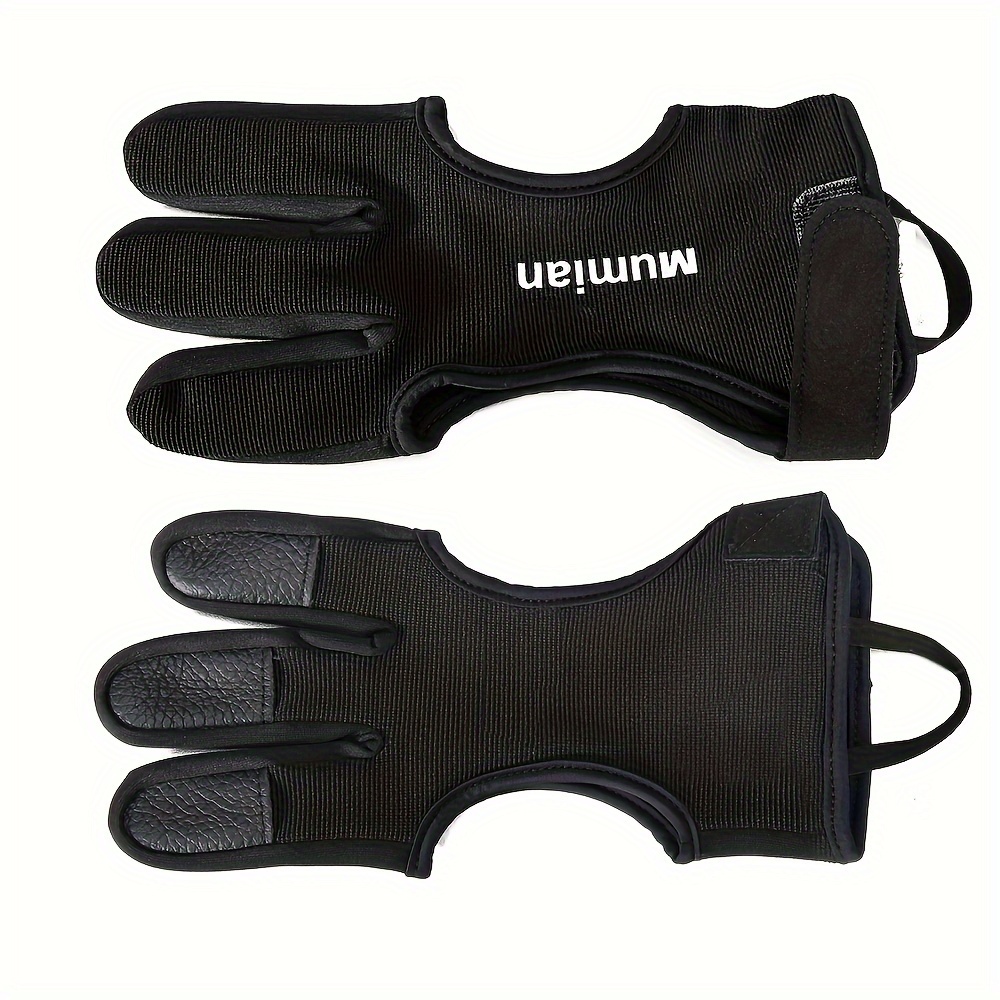 Archery Glove Three Finger Leather Archery Protective Gloves - Temu