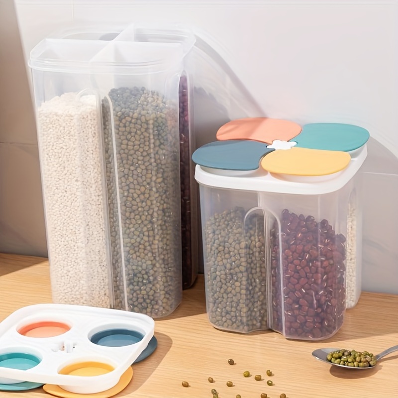 Airtight Grided Storage Container With Lid - Perfect For Candy, Biscuits,  Tea, And Pet Snacks - Kitchen Pantry Organization And Food Preservation -  Dry Food Canisters For Cereal, Pasta, Flour, Sugar 