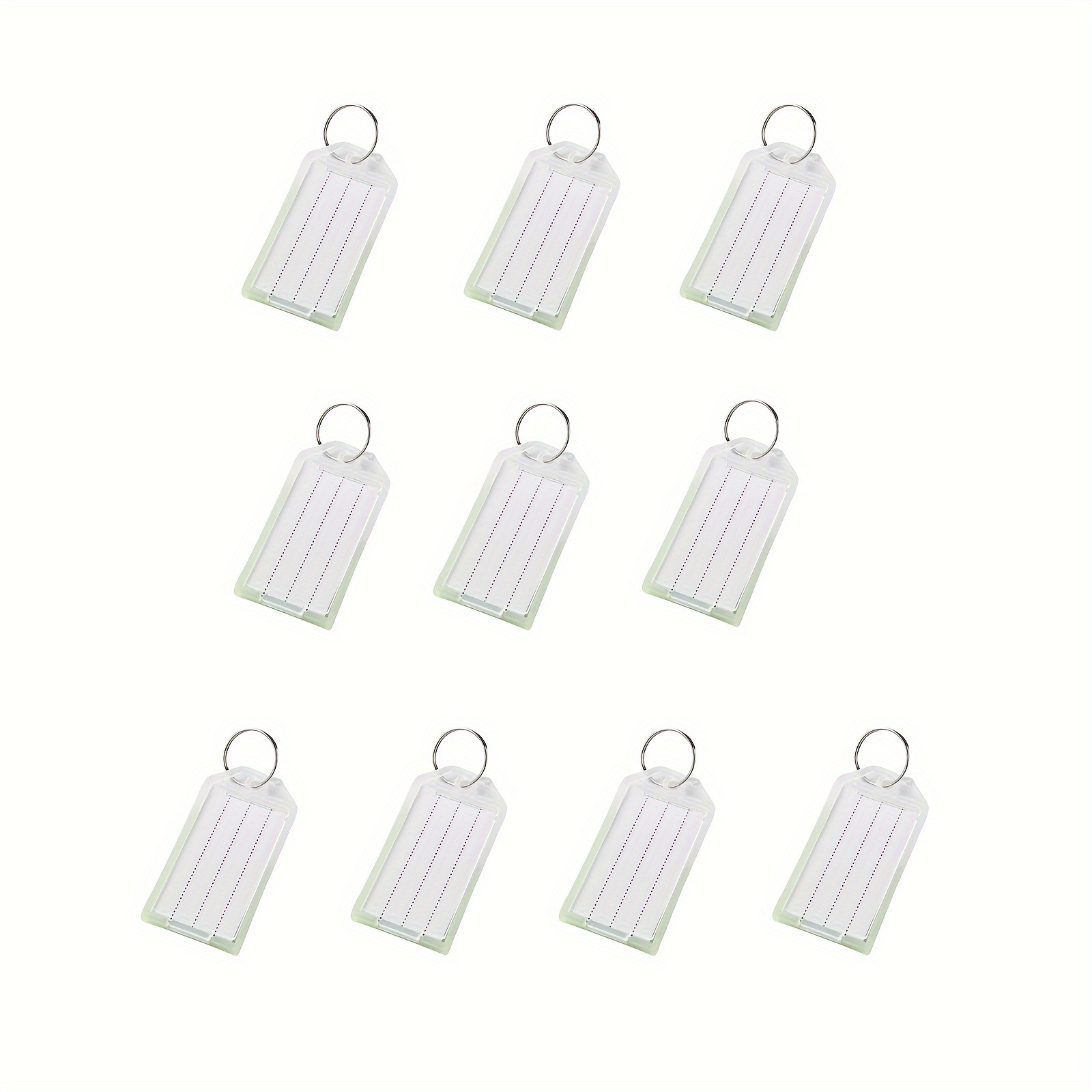 10Pcs Plastic Key Tags Id Label Name Luggage Car Tags Split Ring Baggage  Chains