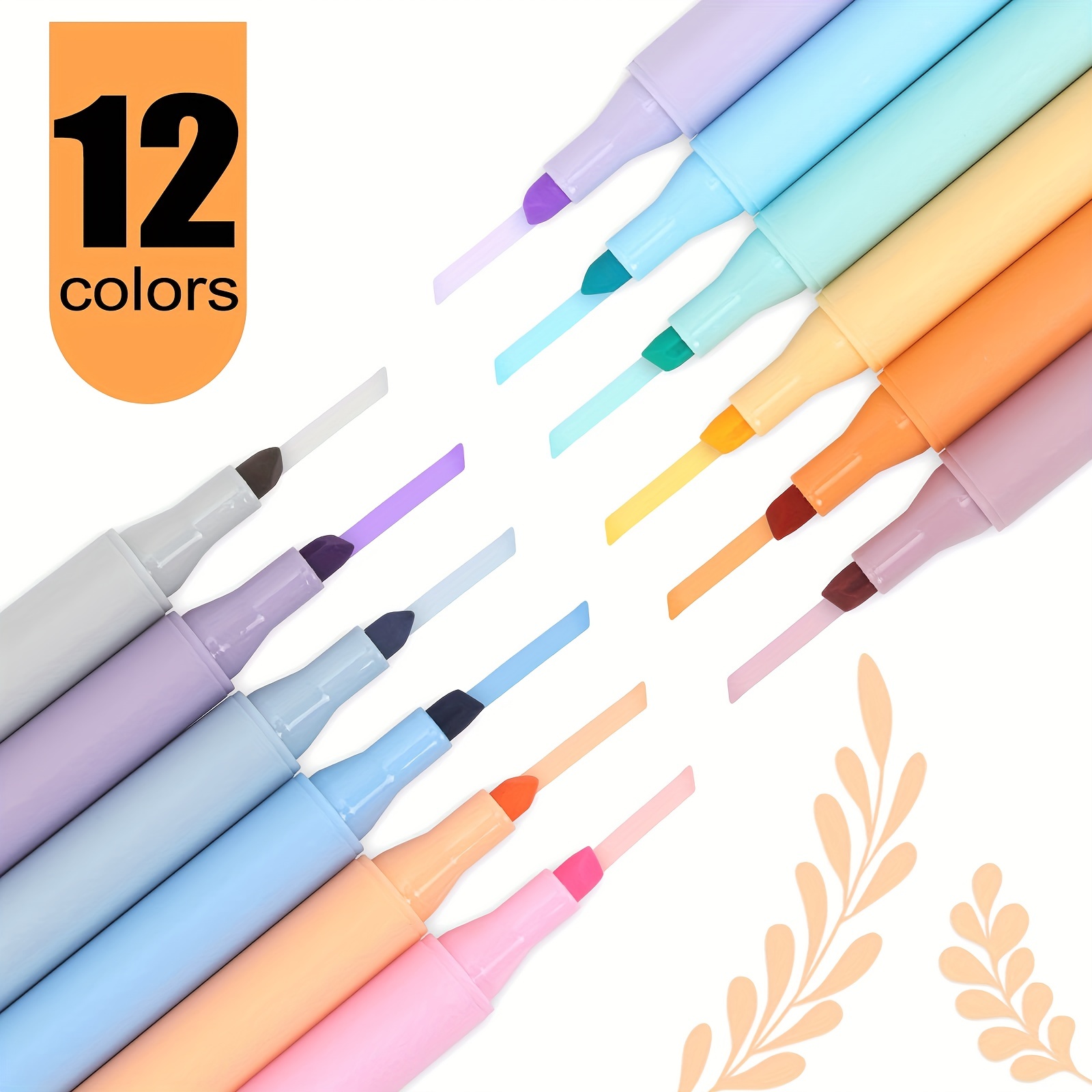 12 Pcs Bible Highlighters and Pens No Bleed Aesthetic Highlighters with  Chisel Tip Pastel Markers Multicolor Aesthetic Pens Kawaii Stationary for