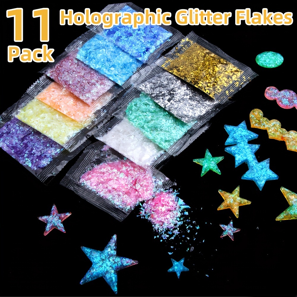 37PCS Resin Supplies Kit, Extra Fine Glitter, Glitter Flakes Sequins, Foil  Flakes, Mixing Stick &Tweezers, Craft Glitter For Resin Crafts Fillers, Nai