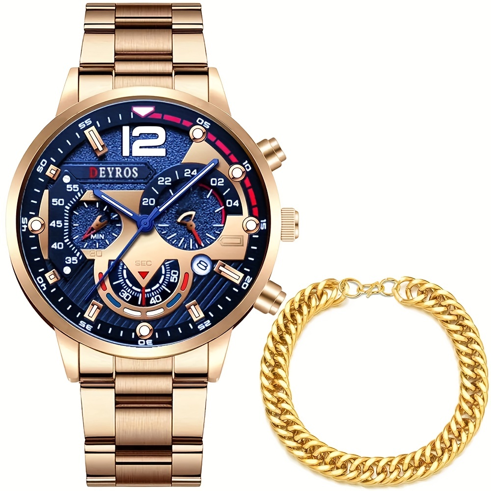 Moda Hombres Relojes Acero Inoxidable Pulsera Calendario Hombre Relojes  Pulsera Cuarzo Hombres Reloj Casual Clásico, Elección Ideal Regalos -  Joyería Accesorios - Temu