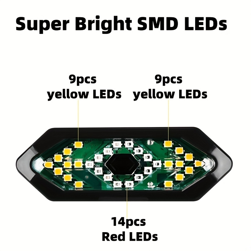 Teguangmei 4PCS Luce Posteriore Bici con Indicatori di Direzione