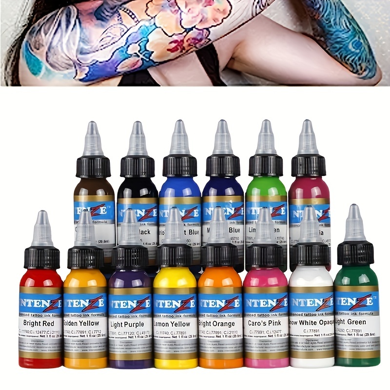 Tattoo Color 14 Color Set With Multi Color Options Tattoo - Temu