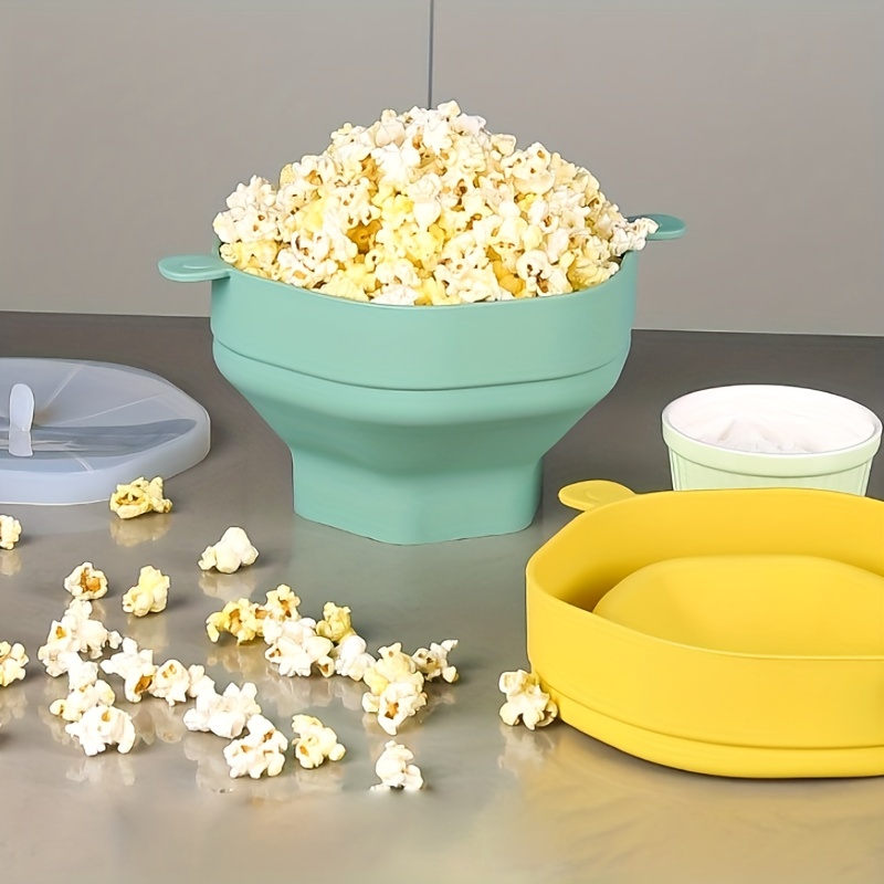1pc, Macchina Per Popcorn A Microonde, Produttore Di Popcorn In Silicone,  Ciotola Pieghevole Con Coperchio E