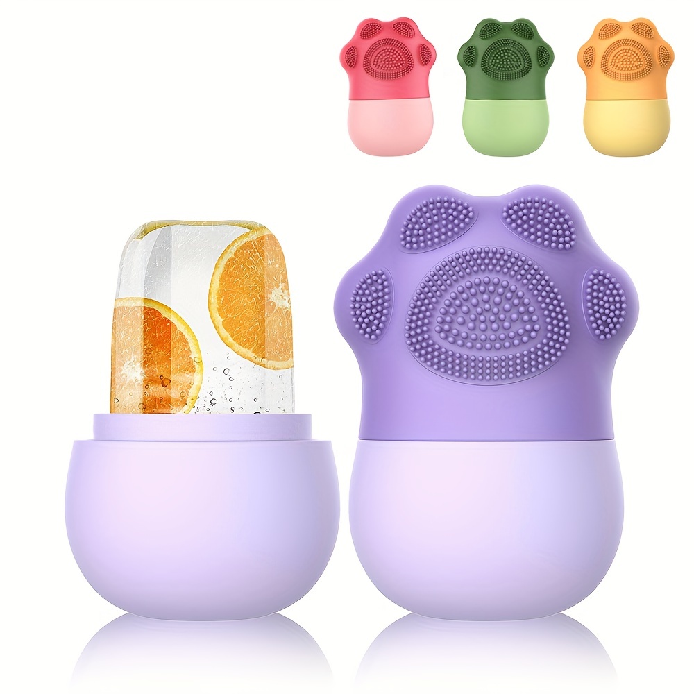 Silicone Ice Roller For Face With Face Cleaning Brush Puffiness Relief
