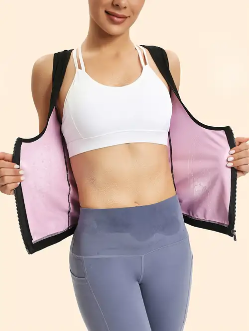  WANFISTO Sauna Suit for Women Sweat Vest Waist Trainer 2 in 1  Neoprene Workout Waist Trimmer Shirt (Black, Small) : Sports & Outdoors