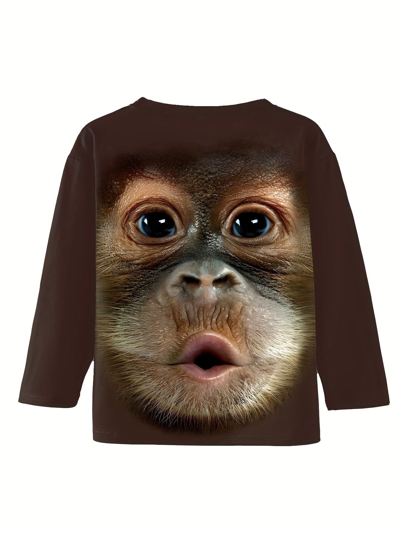 boys' 3d monkey face print long sleeve t shirt fun funky Temu