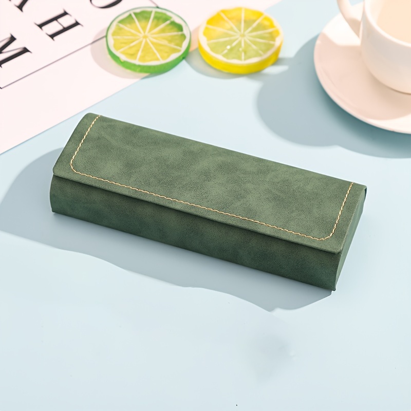 1pc Glasses Case Retro Style Easy Large Capacity Portable Car Magnetic Anti-drop Anti-compression Glasses Glasses Storage Box